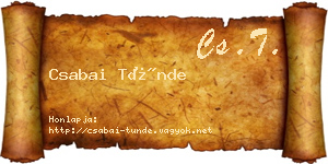 Csabai Tünde névjegykártya